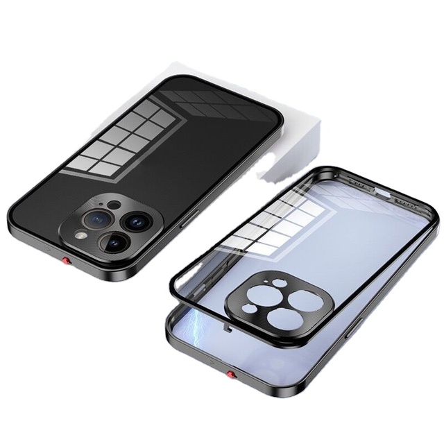 For iPhone 14 Plus Bulk Cell Tempered Glass Phone Cases Clear Wholesale Mobile Transparent Magnet Android Metal Frame Phone Case