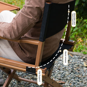 Custom <strong>Bamboo</strong> Folding Director <strong>Chair</strong> with Black Canvas - Product Image 5