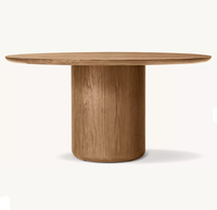 Table à manger ronde moderne en bois massif RH CIRO pour restaurant, villa, hôtel, mobilier