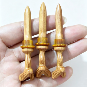 Espada con Cabeza de Dragón de Madera de Durazno de 7 cm, Objeto Decorativo de Feng Shui, 3 Piezas al por Mayor - Product Image 2