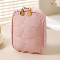 Bolsa de Cosméticos Estilo Coreano, Sobre Rojo, Simple y Elegante, Bolsa de Viaje Portátil, Mini Bolsa de Almacenamiento, Poliéster Ecológico
