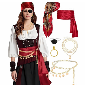 Ensemble d'accessoires oreilles de <span class=keywords><strong>pirate</strong></span> pour <span class=keywords><strong>femme</strong></span>, avec cache-œil, en polyester, pour adultes, idéal pour les fêtes costumées - Vente chaude - Product Image 1