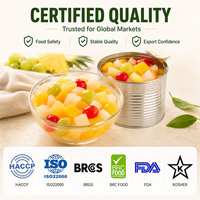 Topkwaliteit ingeblikt gemengd fruit 850g Ananas Druif Kers ISO Aangepaste Gewicht Makkelijk te openen blik Export Leverancier