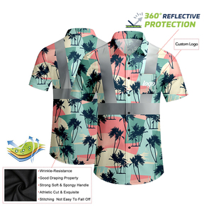 <span class=keywords><strong>Hi</strong></span> Vis Clase 2 Construcción Ropa personalizada Camisas de manga corta reflectantes de seguridad Camisas de playa hawaianas personalizadas en cualquier color - Product Image 3