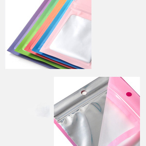 12x18cm đồng bằng màu đen trắng Hồng Xanh Gradient màu thực phẩm cấp có thể khóa lại túi khóa có cửa sổ - Product Image 2