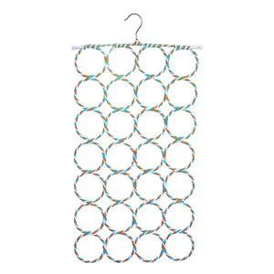 Creative צבע 28 עיגולים קש צעיף עניבת תליית תצוגת חתך וו וו