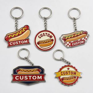 Llaveros Personalizados al por Mayor de Aleación de Zinc con Diseño de Hot Dog, Souvenir con Diseño de Comida Deliciosa, Decoración para Amantes de la Comida - Product Image 1