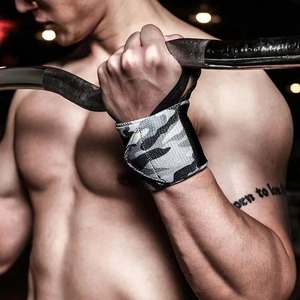 Bandes de poignet en coton rayé de haute qualité, personnalisables, pour la gym, le fitness, le crossfit, les haltères et les mancuernas, avec soutien - Product Image 3