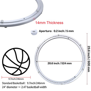 Hiện đại công nghiệp 24-inch nhôm lười biếng Susan Turntable vòng bi 360 độ xoay xoay tấm slewing vòng bi cho nhà - Product Image 3