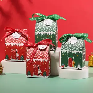 Hot Selling Custom Kerst Peperkoek Huis Pakket Geschenkdozen Snoep Koekjes Snack Chocola Papier Doos