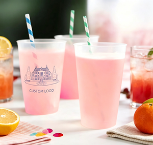 Gobelet de fête en plastique givré avec logo personnalisé, 12 oz, réutilisable, pour mariage, anniversaire, événement, usage quotidien - Product Image 2
