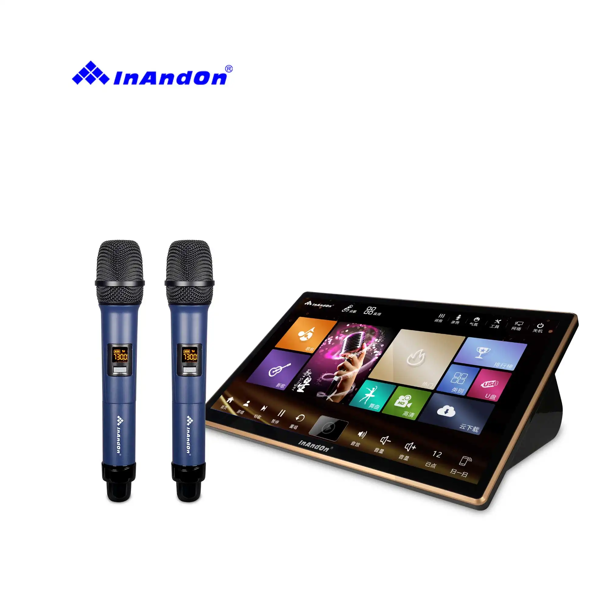 InAndOn 2022 18.5 5in1 6T Karaoke System Home Party New Design 4k OutPut Phone Pick Songs Karaoke Machine Karaoke System