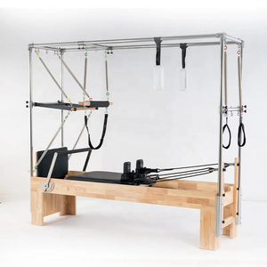 Juego de reformador de Pilates de Yoga portátil con marco de cama de <span class=keywords><strong>loft</strong></span>, máquina de Metal DE SALUD ajustable, Pilates multifunción de madera de roble duradero - Product Image 4