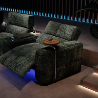 Sofá de Cine Eléctrico Reclinable para Cine en Casa con Luz LED, Sofá Cama de Cuero para Sala de Estar, Soporte para Logotipo Personalizado