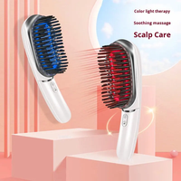 Peigne de massage capillaire portable avec thérapie par lumière rouge et bleue, micro-courant, vibration, ions négatifs, soin des cheveux, peigne électrique pour lisser les cheveux