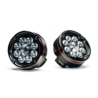 Projecteur LED étanche IPx8 pour moto - Blanc/Jaune double couleur, faisceau haut/bas, stroboscope, J9S 7 lentilles pour tout-terrain