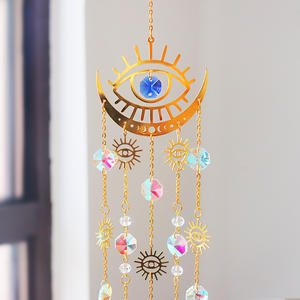 Cristal Suncatchers Boho Decoração Pendurada Sun Moon Window Ornamento Evil Eye Sun Catchers <span class=keywords><strong>Prism</strong></span> <span class=keywords><strong>Rainbow</strong></span> Maker Presente Dia Dos Namorados - Product Image 4