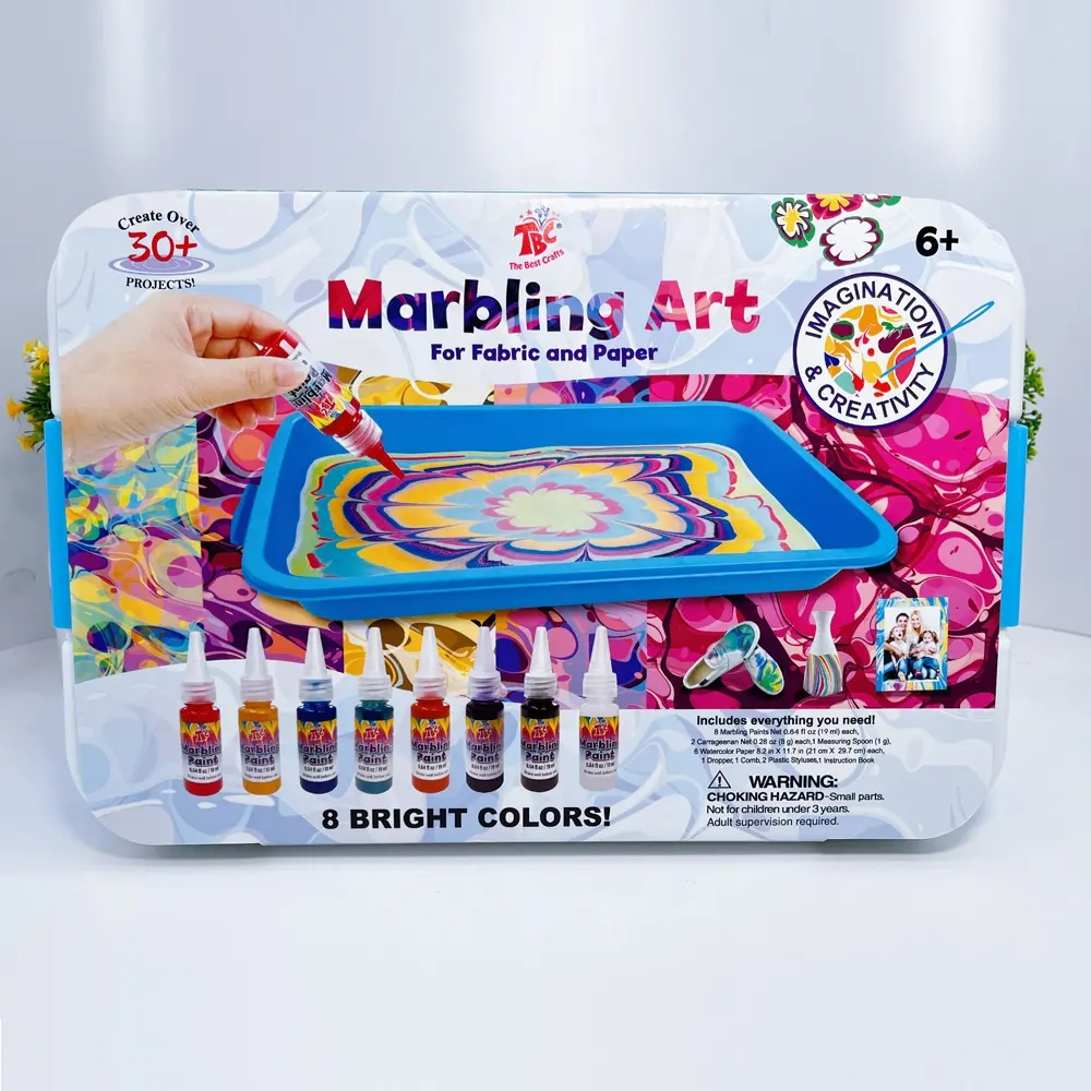 Hot Selling Marmorierung Paint Art Kit für Kinder Marmorierung Farbe Set Bestes Geschenk DIY Kreatives Spielzeug Wasser zeichnung für Kinder