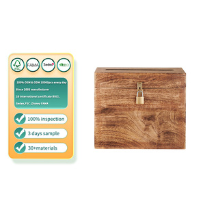 Urna de Madera para Votaciones y Sugerencias con Cerradura y Ranura para Llave, Caja de Recolección de Madera Natural, Venta al por Mayor Directa de Fábrica para Eventos - Product Image 1