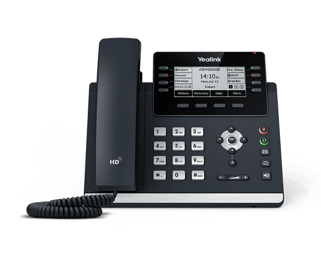 Yea Link SIP-T43U Feature-rich SIP Phone with WiFi Dual Gigabit Ethernet 12 SIP Accounts for Co-working Space Workers