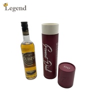Emballage de bouteille de vin en carton de luxe, tube en papier, boîte cadeau cylindrique ronde, impression de logo personnalisée, taille et design sur mesure