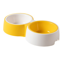 Bol double en céramique pour animaux de compagnie, anti-salissure, antidérapant, pour nourriture et eau, pour chats et chiens