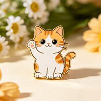 Venta al por mayor del fabricante: Pines de esmalte personalizados de gatos lindos, pines de solapa de gatos de dibujos animados, insignias metálicas duras y blandas con purpurina