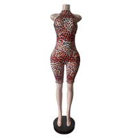 MZ88695 Jumpsuit Rajut Motif Sapi Baru dengan Kerah Halter Tanpa Lengan, Slim-fit Seksi untuk Klub, Jumpsuit Motif Polkadot, Bodycon, Romper Satu Potong untuk Musim Panas
