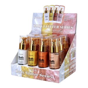 12 pz/scatola Illuminante Liquido Glitterato Argento Oro Marrone Oro Rosa Effetto Scintillante Luminoso per Corpo - Product Image 1