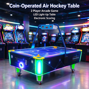 Mesa de Hockey de Aire para Adultos, Máquina de Juego Arcade con Tira de Luces LED, Marcador Digital, para Dos Jugadores, con Ruedas, para Centros Comerciales - Product Image 5