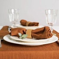 Serviette de table carrée en lin, couleur unie, douce, absorbante, réutilisable et lavable, style occidental, pour hôtels et mariages
