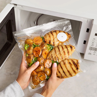 Sacs sous vide à fermeture éclair en plastique HDPE biodégradable, motif gaufré, pour cuisson sous vide, vente chaude