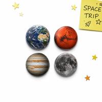 Aimants de réfrigérateur 3D Planètes, Aimants Réalistes du Système Solaire, Autocollants Magnétiques Voyage dans l'Espace pour Décoration de Tableau Blanc de Cuisine