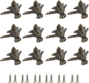 Litoexpe Pcs Pieds de boîte à bijoux en laiton antique, pieds décoratifs en métal pour meubles, supports pour étuis, boîtes à bijoux, boîtes à outils - Product Image 2