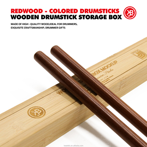 JBK Baguettes de batterie et baguettes en bois de haute qualité, boîte de rangement, ensemble de baguettes de couleur séquoia pour batteur - Product Image 4