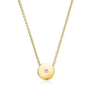 Классический 14K желтого золота Натуральный аквамарин кулон ювелирные изделия круглой огранки марта Камень ювелирные изделия - Product Image 4