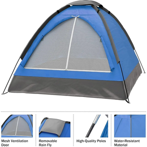 Tente de camping portable et légère pour 2 personnes, résistante aux intempéries, imperméable, pour la randonnée en plein air, la plage, la pêche - Product Image 4