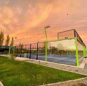 Tenis güvenliği açık kürek tenis kortu için Panoramic to panoramik Padel spor kortları