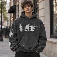 Sweat à capuche graphique vintage pour homme, coupe oversize, streetwear, marque privée, fabricant OEM