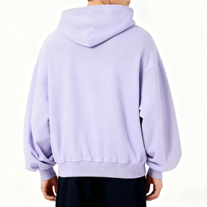 450 GSM Pre thu nhỏ chải cotton hữu cơ tùy chỉnh hoa oải hương trống quá khổ của nam giới Hoodies & áo nỉ - Product Image 3