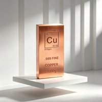 Barra de Cobre Fundido de Estilo Clásico para Inversión, 99.9% Cobre Puro, 1000g