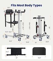 Chaise de transfert électrique professionnelle 3-en-1 pour patients, dispositif de levage médical portable avec roues pour les soins à domicile des personnes âgées
