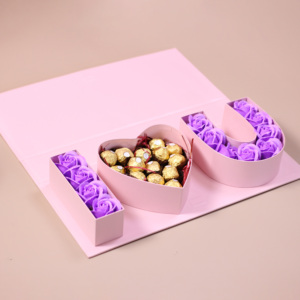 Emballage romantique pour la Saint-Valentin en gros, emballage de fleurs « Je t'aime », boîte cadeau de luxe en forme de cœur pour la Saint-Valentin - Product Image 2