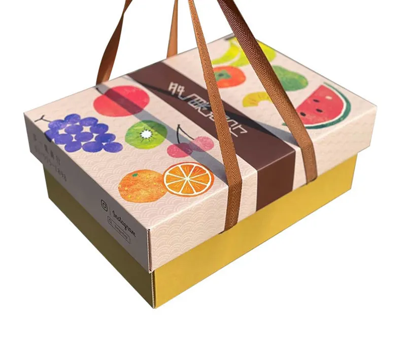 段ボールカスタムバナナアップルフルーツ配送ボックスあなた自身のロゴ付き卸売良質人気製品ギフトボックス