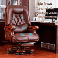 Fauteuil de massage pour PDG en cuir PU haut de gamme avec 7 têtes de massage, fauteuil de massage de luxe pour bureau de direction