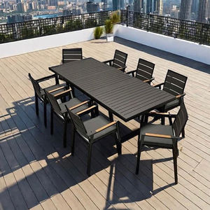 Ensemble <span class=keywords><strong>de</strong></span> <span class=keywords><strong>table</strong></span> et <span class=keywords><strong>de</strong></span> chaises <span class=keywords><strong>de</strong></span> salle à manger en aluminium moderne pour l'extérieur, meubles extensibles pour hôtel, <span class=keywords><strong>jardin</strong></span>, terrasse - Product Image 4