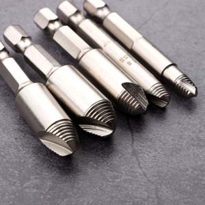 Screw Extractor Set 0 1 2 3 4 Metric Alloy Steel Industrial Grade Home Use Broken Screw <b>Removal</b> Tool Kit - Product Image 1