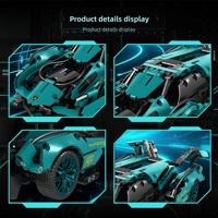 Compatible con Blue V12 para el modelo de coche deportivo Concept, bloques de construcción de plástico ABS para ensamblar, juguete para niños