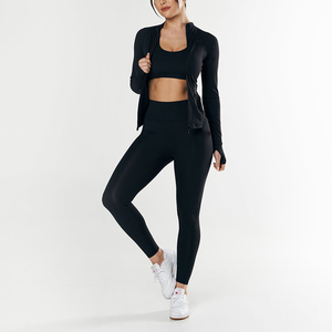 <span class=keywords><strong>Veste</strong></span> de gymnastique à fermeture éclair Poches coupe ajustée Vêtements de yoga personnalisés Vestes personnalisées de qualité supérieure - Product Image 4