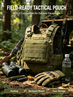 Kit d'outils EDC d'extérieur, sac de ceinture camouflage Molle, pochette multifonctionnelle pour monnaie et téléphone, accessoire pour sac en nylon